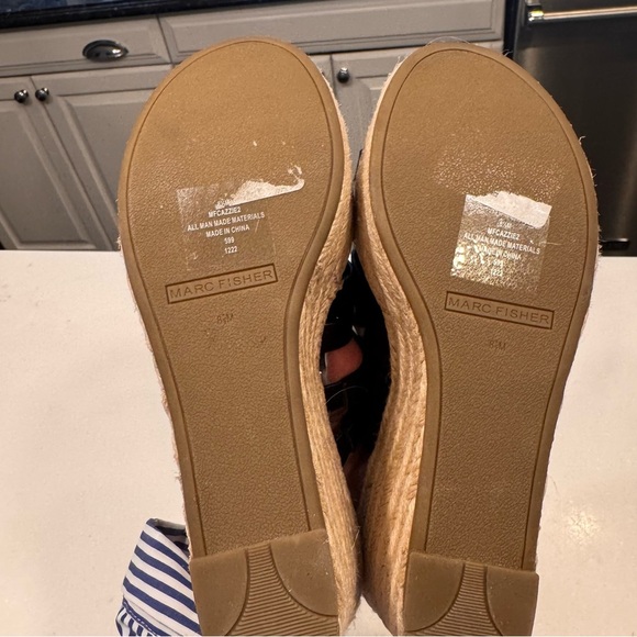 NEW! Marc Fisher Cazzie Espadrille Wedge Slip On Sandals Black Size 8.5 - Picture 8 of 11